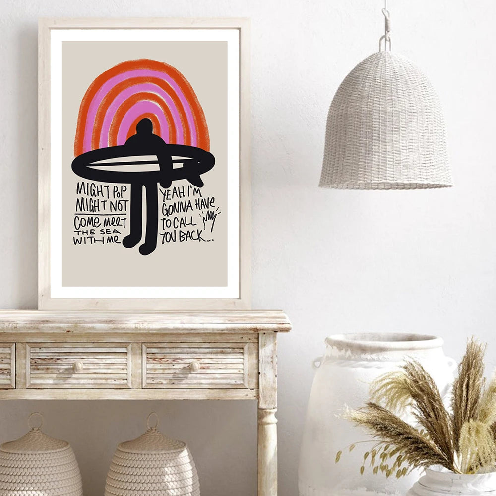 Rainbow Surfer Surfing Poster