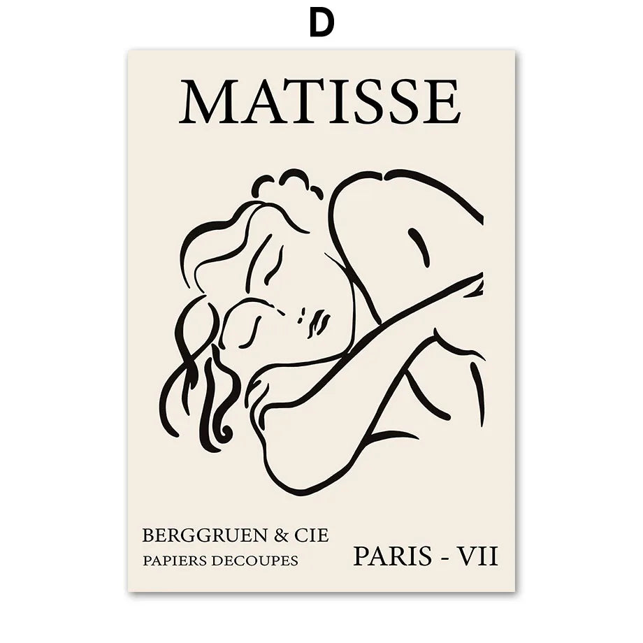Bohe Matisse Black Line Body Poster