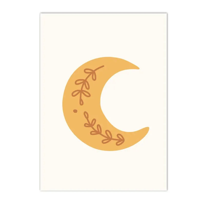 Boho Rainbow Cloud Moon Sun Heart Nursery Poster