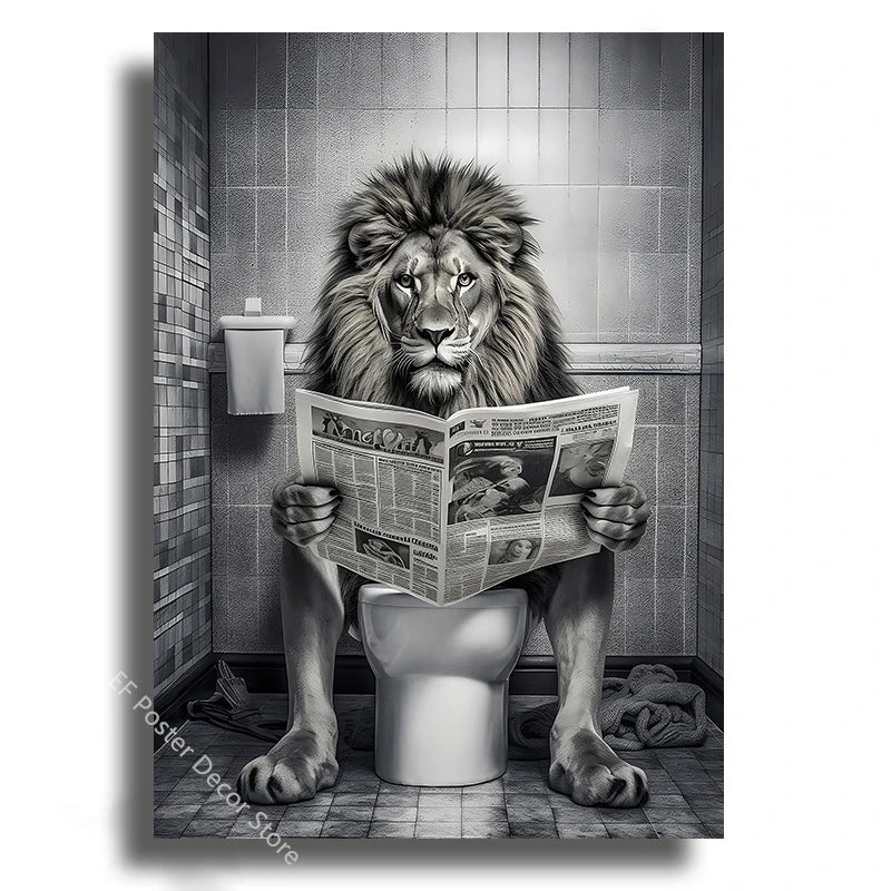 Funny Animal Bathroom Humor Poster