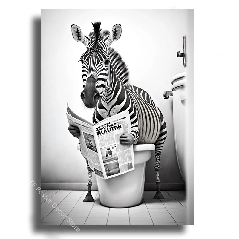 Funny Animal Bathroom Humor Poster