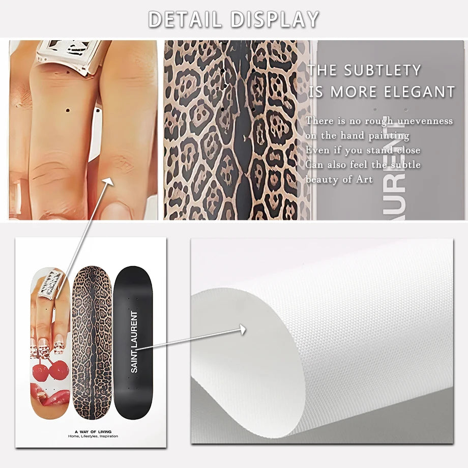 Leopard Rose Fashion Canvas Wall Art