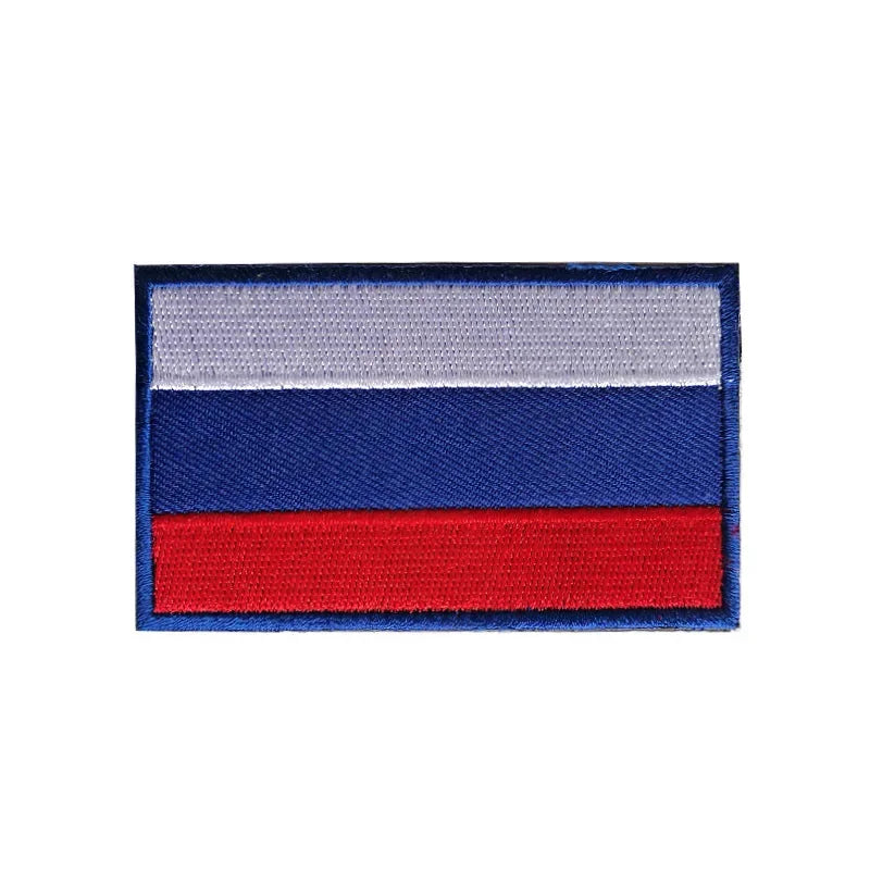 Flag Embroidery Patch Russia Spain Turkey France EU Tactical Military Patch Army Backpack Fabric Decoration Patches on Clothes