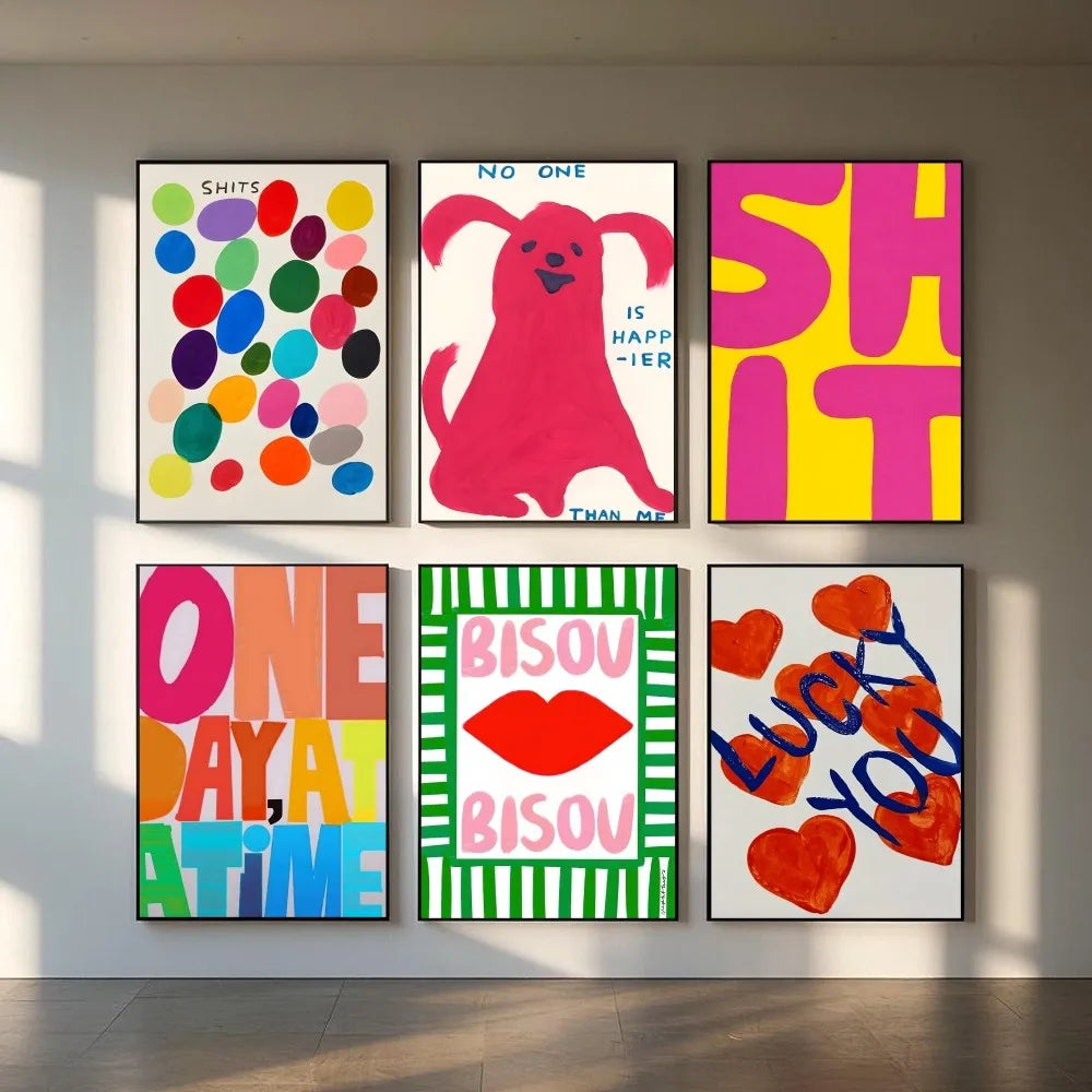 Abstract eclectic painting poster for modern home decor