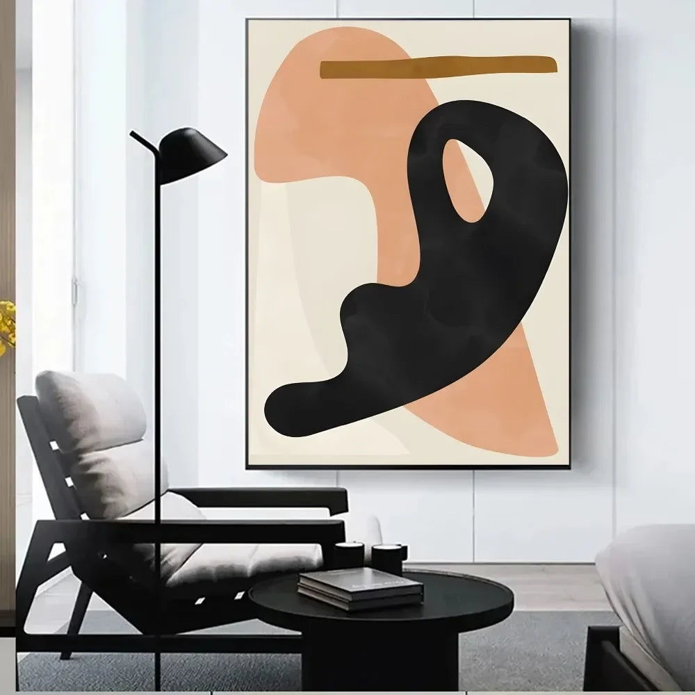 Abstract minimalist girl figure art print for aesthetic bedroom