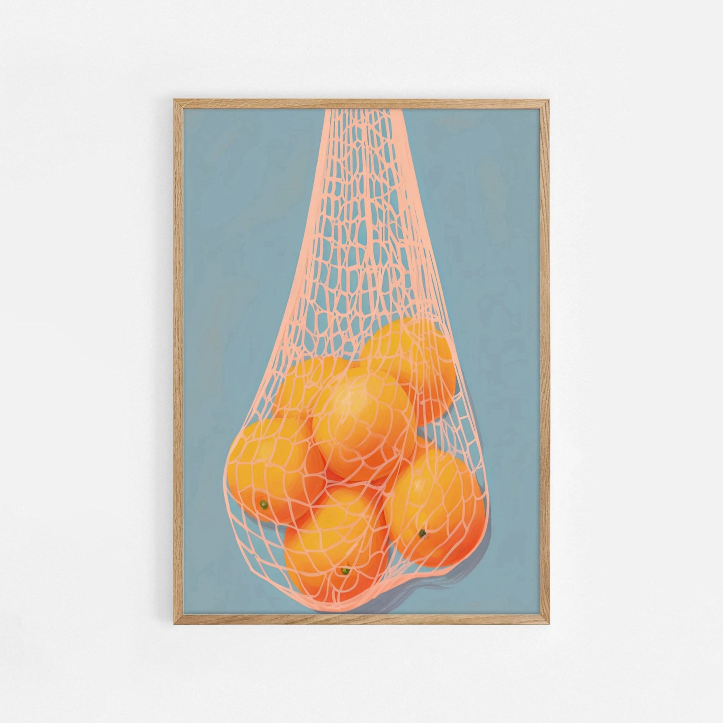 Abstract fruit illustration wall art with tomato and fig