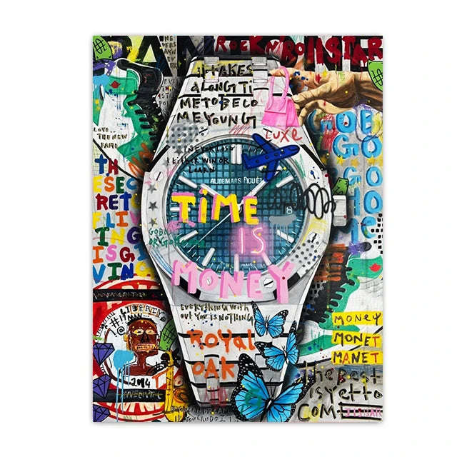 Unique time-themed pop art poster for bedroom and study room