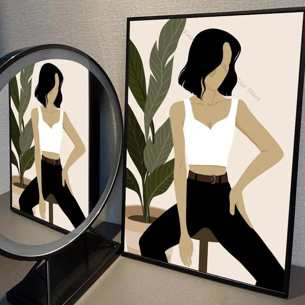 Stylish African woman wall poster for aesthetic rooms