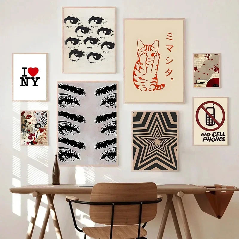 retro aesthetic downtown girl music poster for living room interior