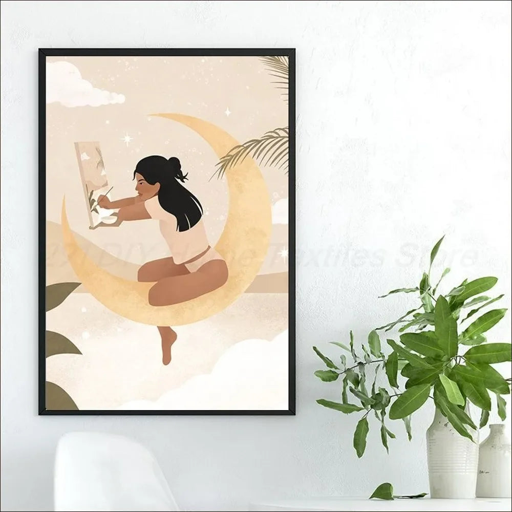 High-definition African woman poster for living room decoration