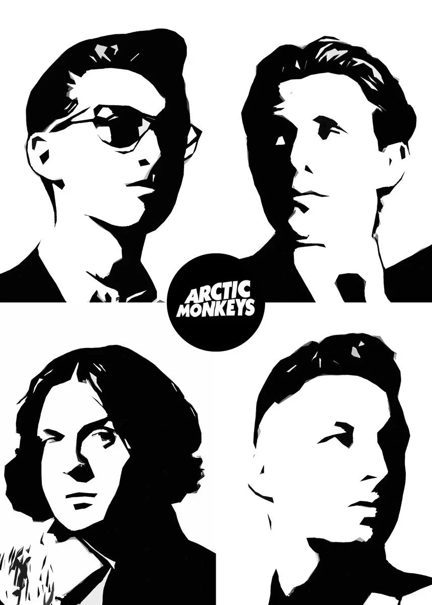 Retro Arctic Monkeys band canvas painting for stylish room decor