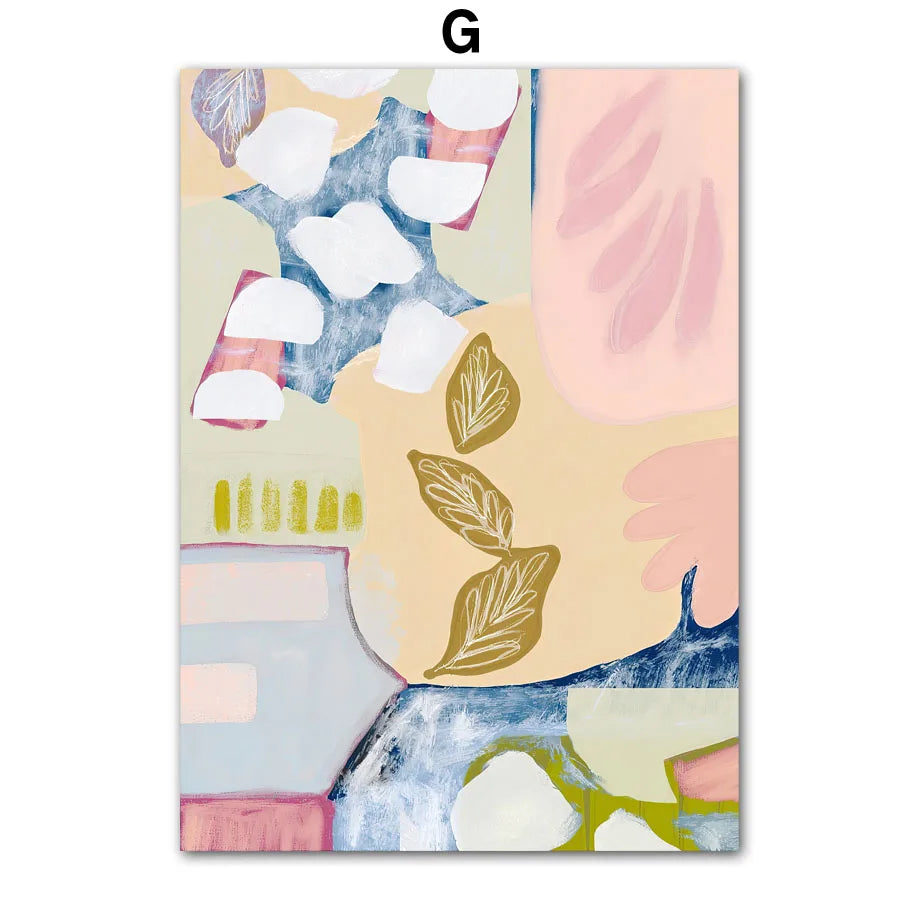 Artistic colorful girl stripe figure canvas painting for bar walls