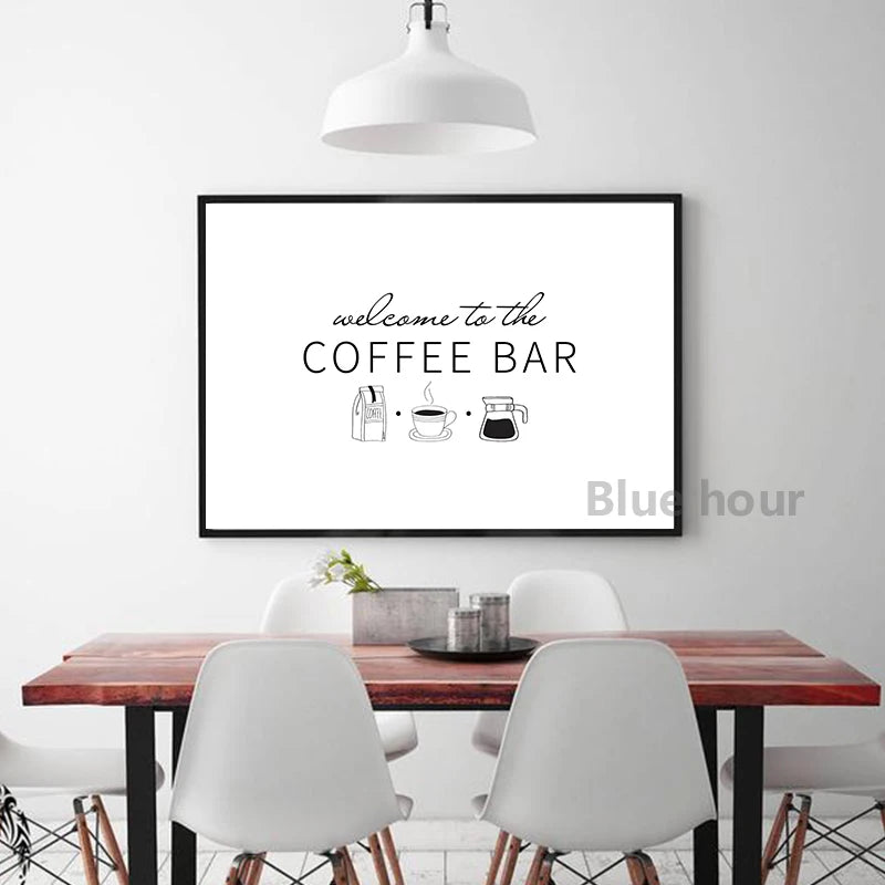 Coffee shop inspired art print for home or café decor
