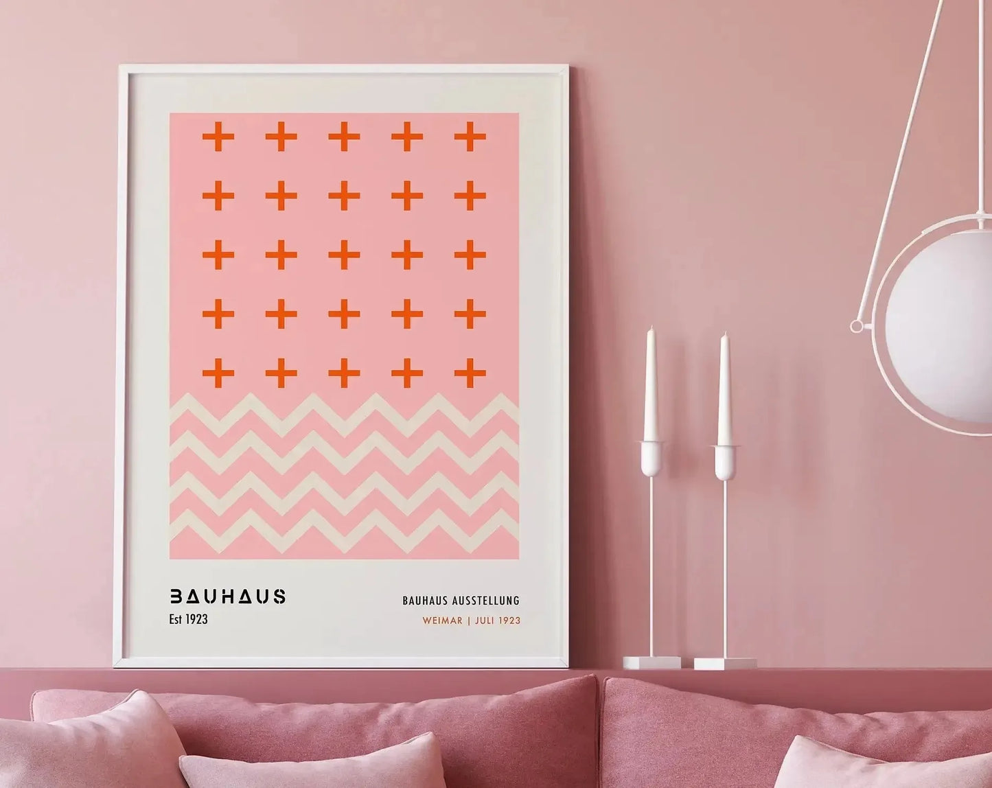 Mid-century modern retro geometric art print for home decoration