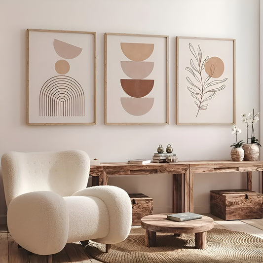 Frameless bohemian abstract canvas poster for stylish interiors