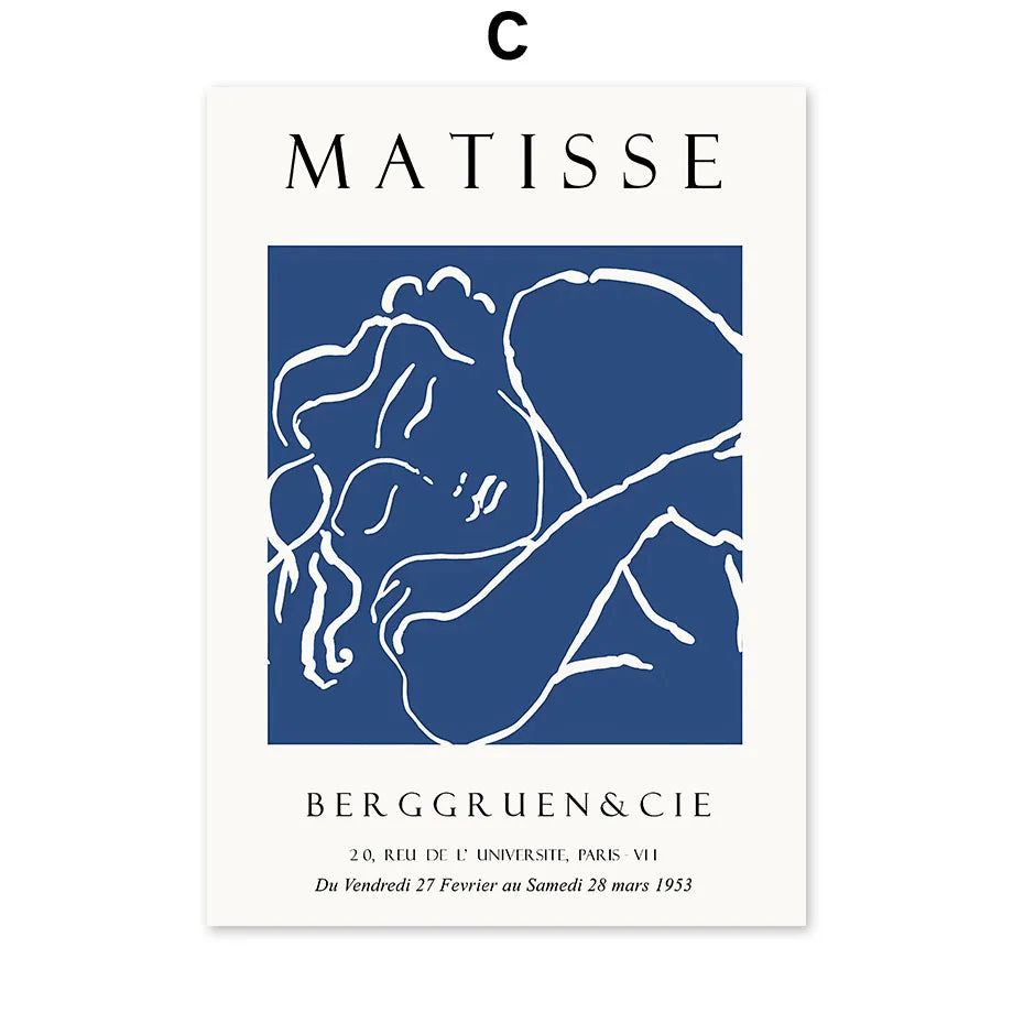 matisse leopard print poster black line canvas for home