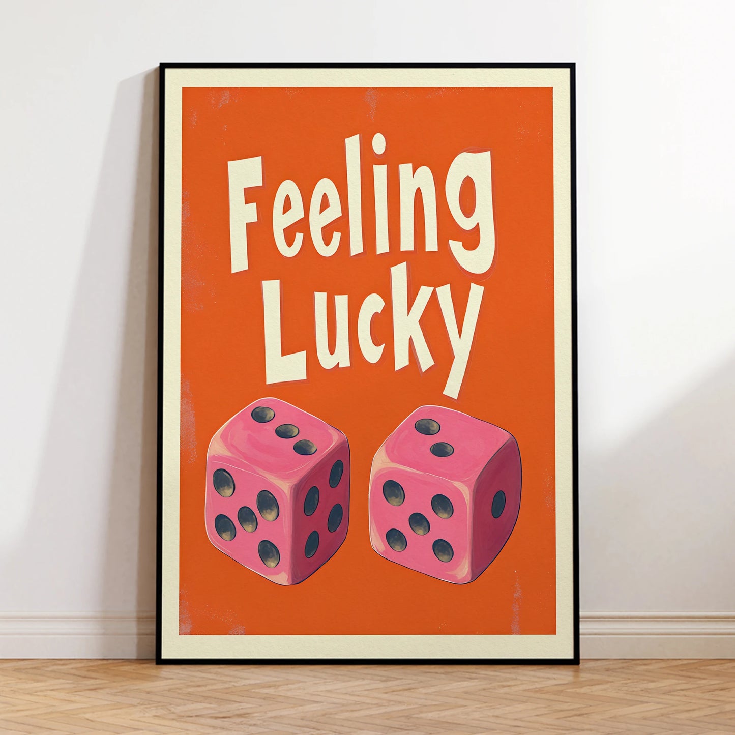 Minimalistic Y2K electric orange motivational wall art