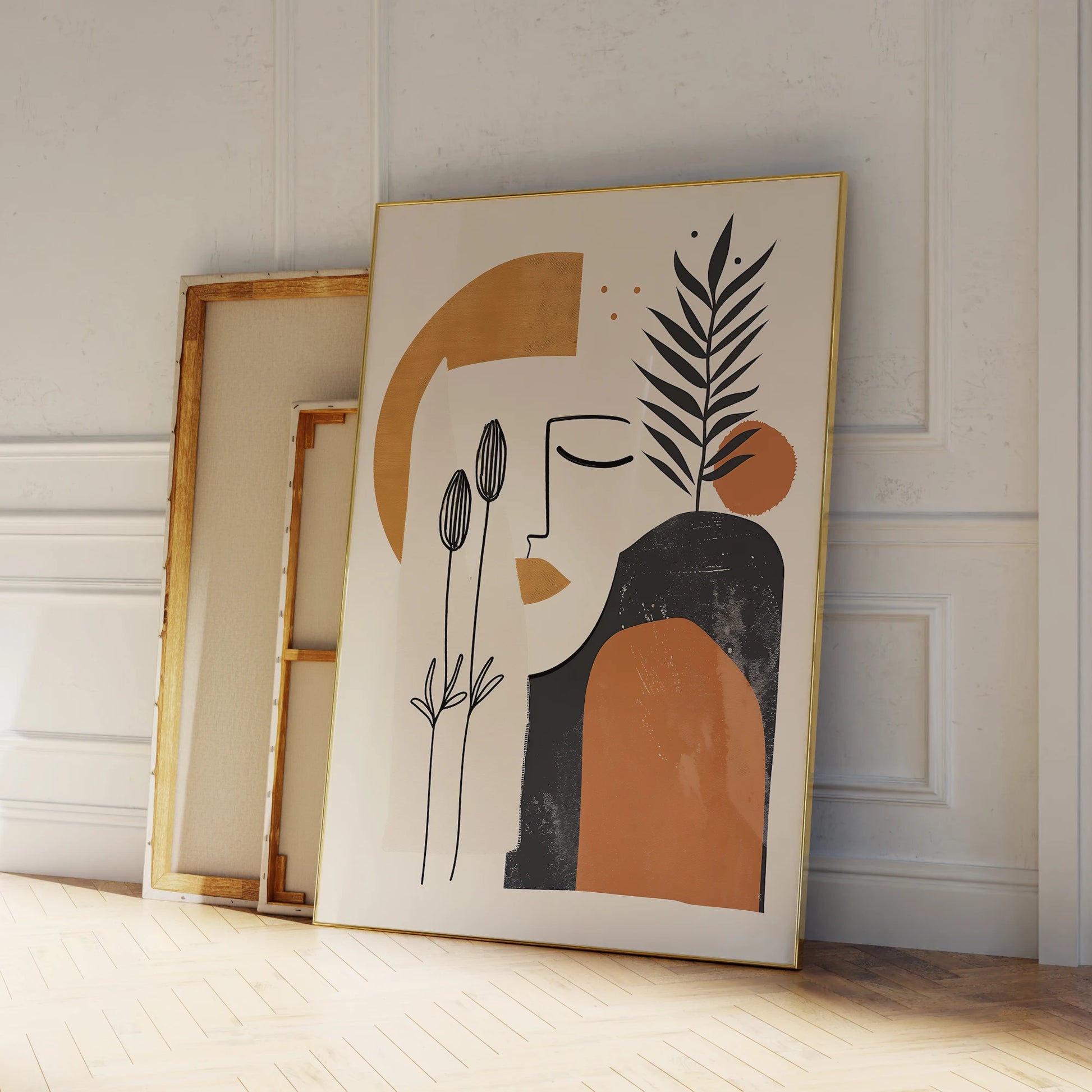 Moderní minimalist botanical beauty painting for living room decor