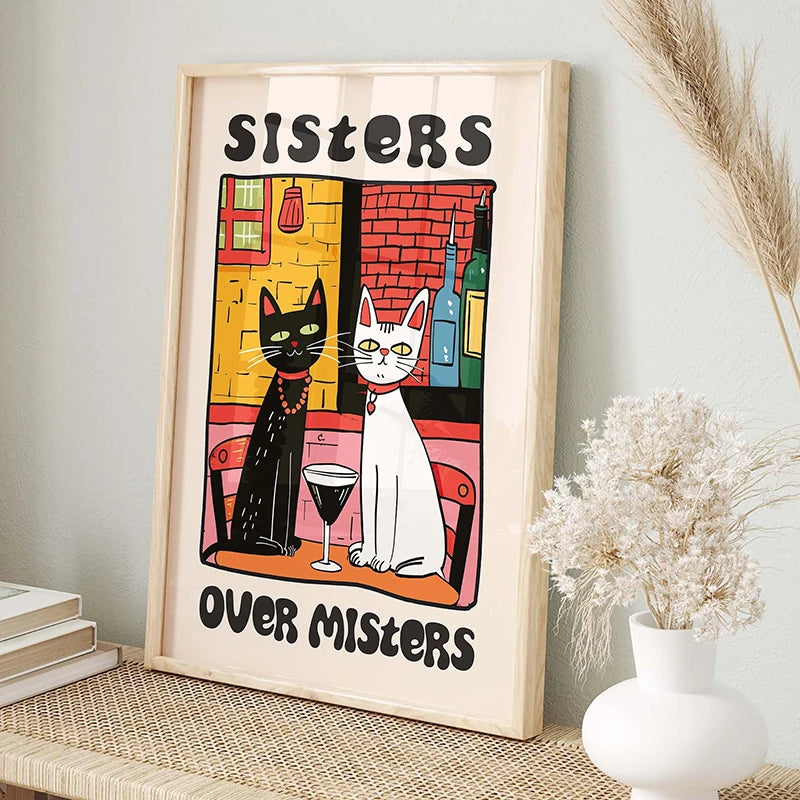 Funny cat chef poster for kitchen wall and gift idea