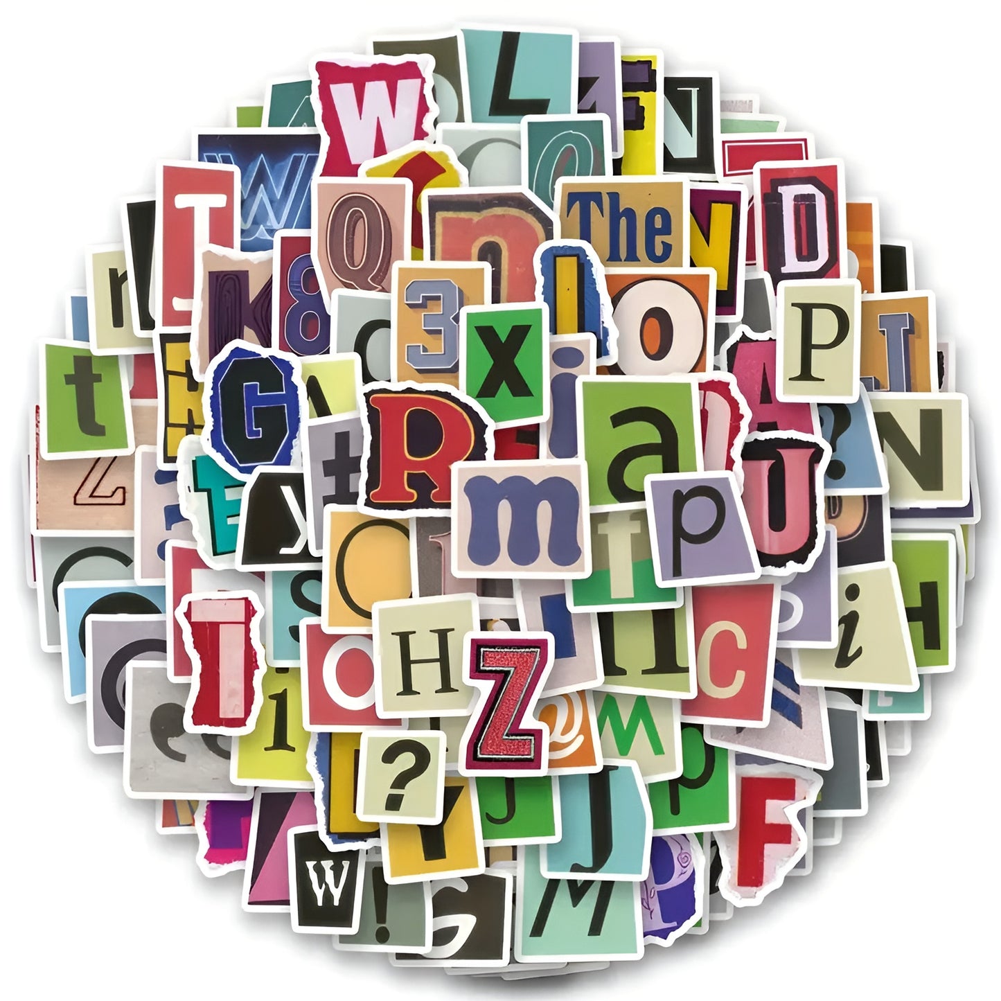 stylish cartoon-themed letter decals for personalized DIY projects