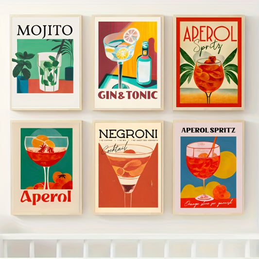 Cartoon juice mojito canvas print wall art for kitchen decor