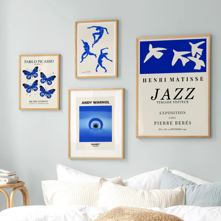 Colorful Bauhaus butterfly poster for home interior