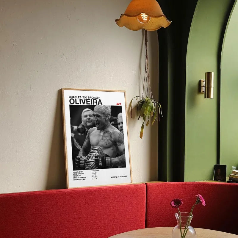 Motivational MMA poster for home gym and fitness center decor
