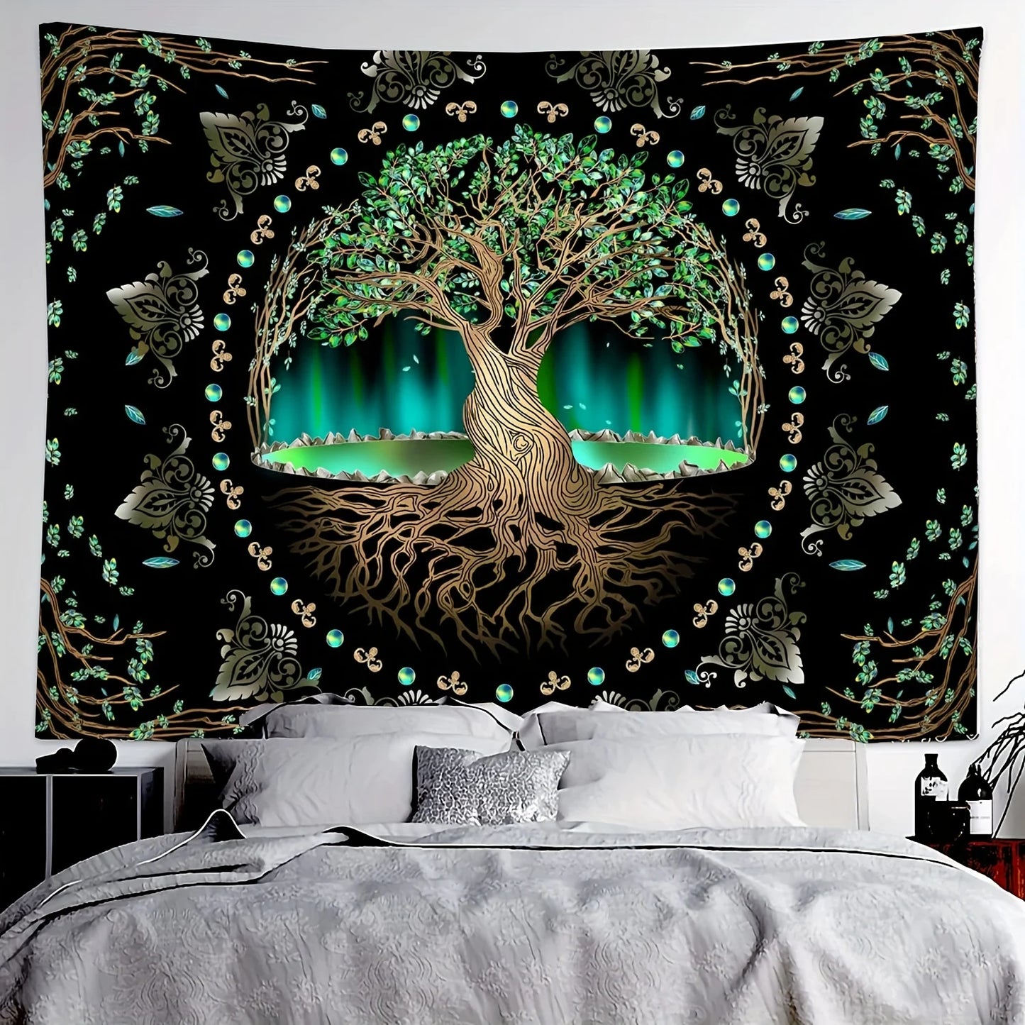 Cosmic life tree tapestry with dreamy big tree design for home decor