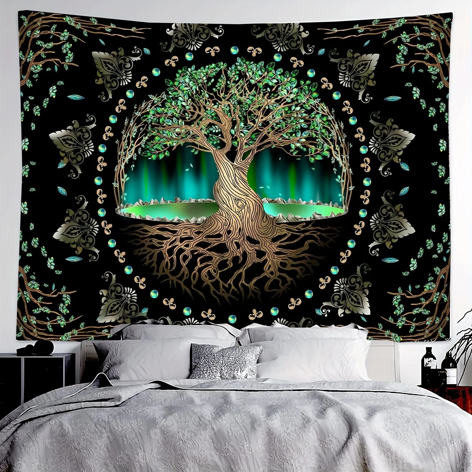 Cosmic life tree tapestry with dreamy big tree design for home decor