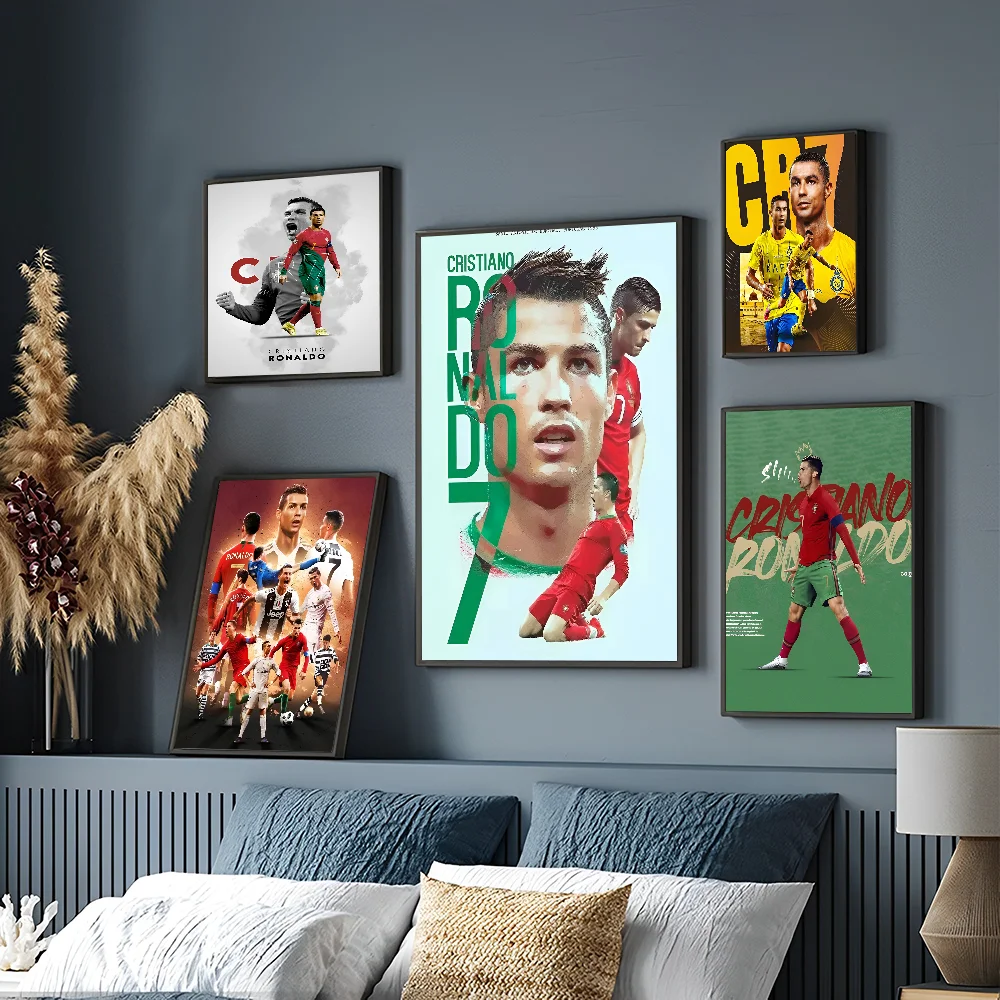 Self-adhesive CR7 wall print featuring iconic football pose