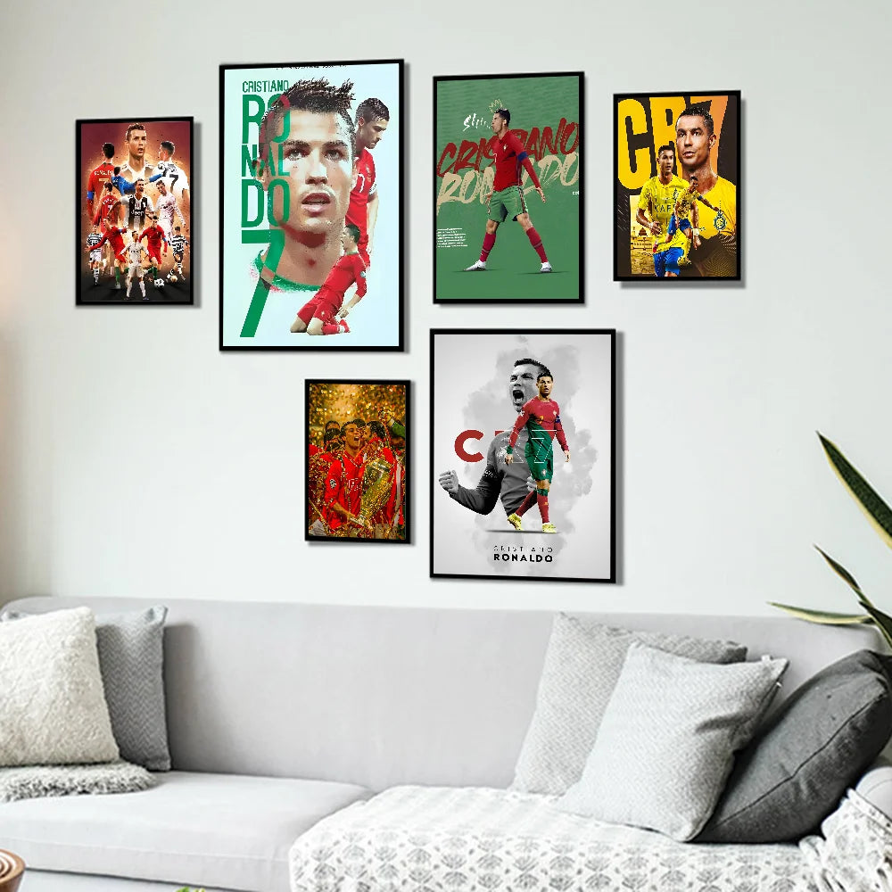 Whitepaper print of CR7 football legend for wall decoration