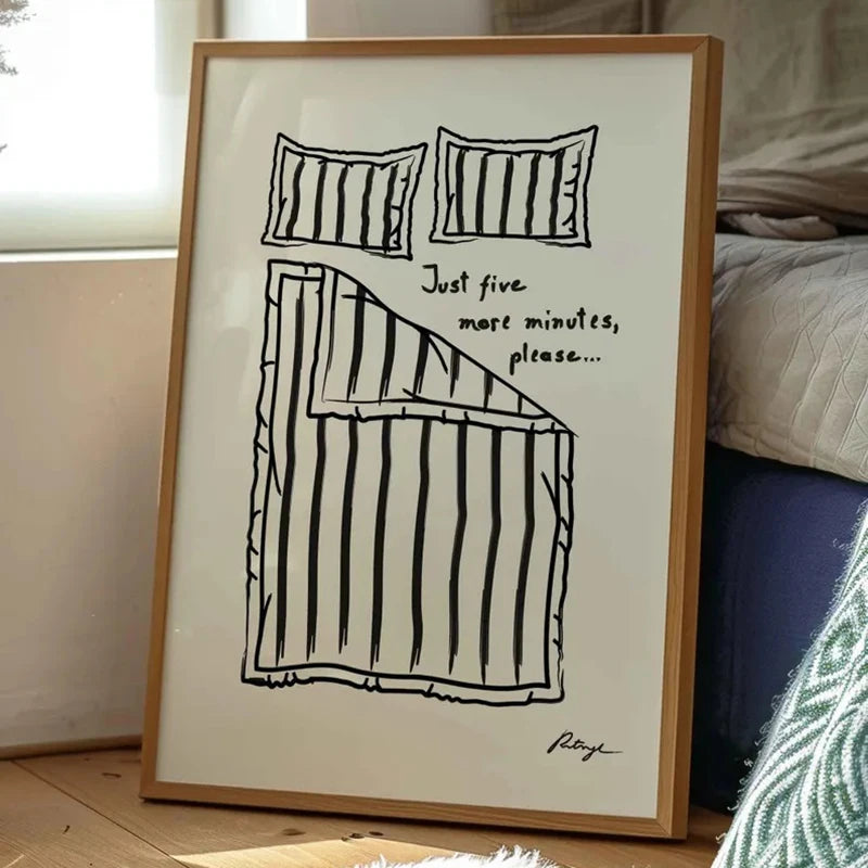 Cute bedroom art canvas print for relaxing wall decoration