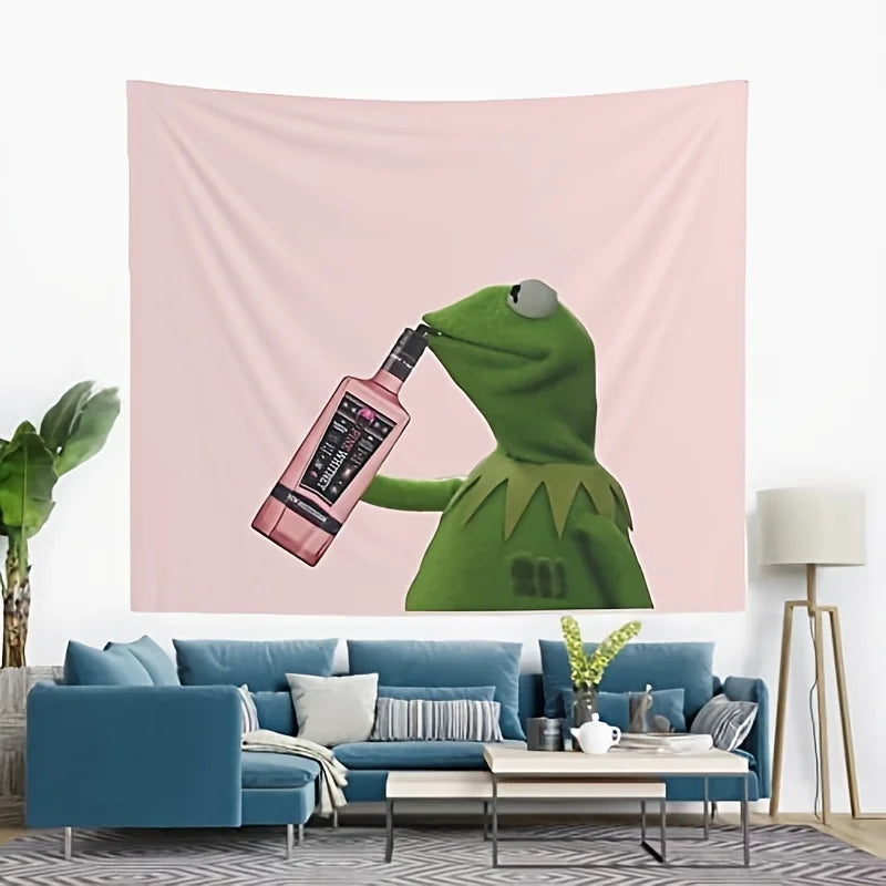75x100cm pink frog tapestry for bohemian home wall decor