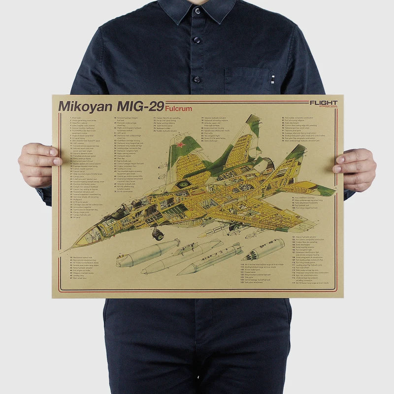 Vintage airplane technical drawing canvas wall art