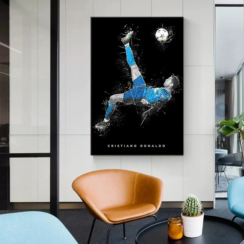 Iconic football player wall art for modern home interiors and fan rooms