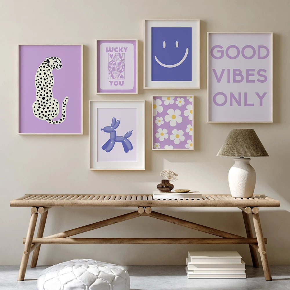 Smile-inspired collage posters for dorm room and home decor