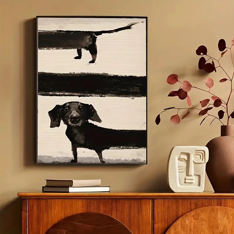 Funny sausage dog poster for modern home decoration