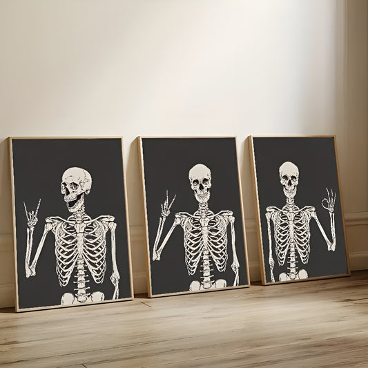 Funny Skeleton Halloween Canvas Prints for Home and Office Decor
