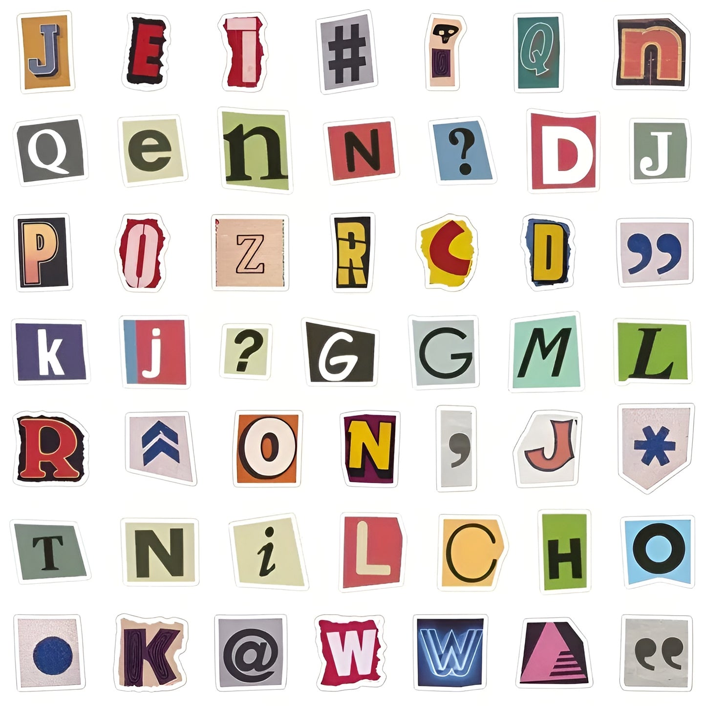 200pcs glossy vinyl letter stickers for laptop and phone decoration