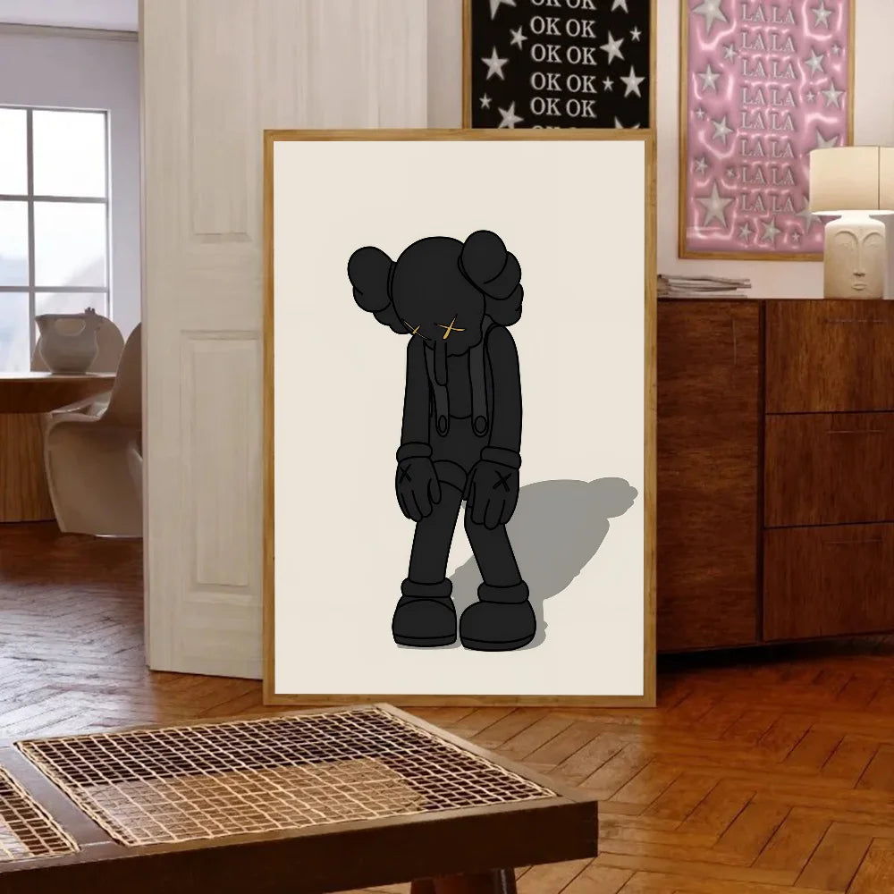 Bold and edgy graffiti teddy bear art sticker for modern wall decoration