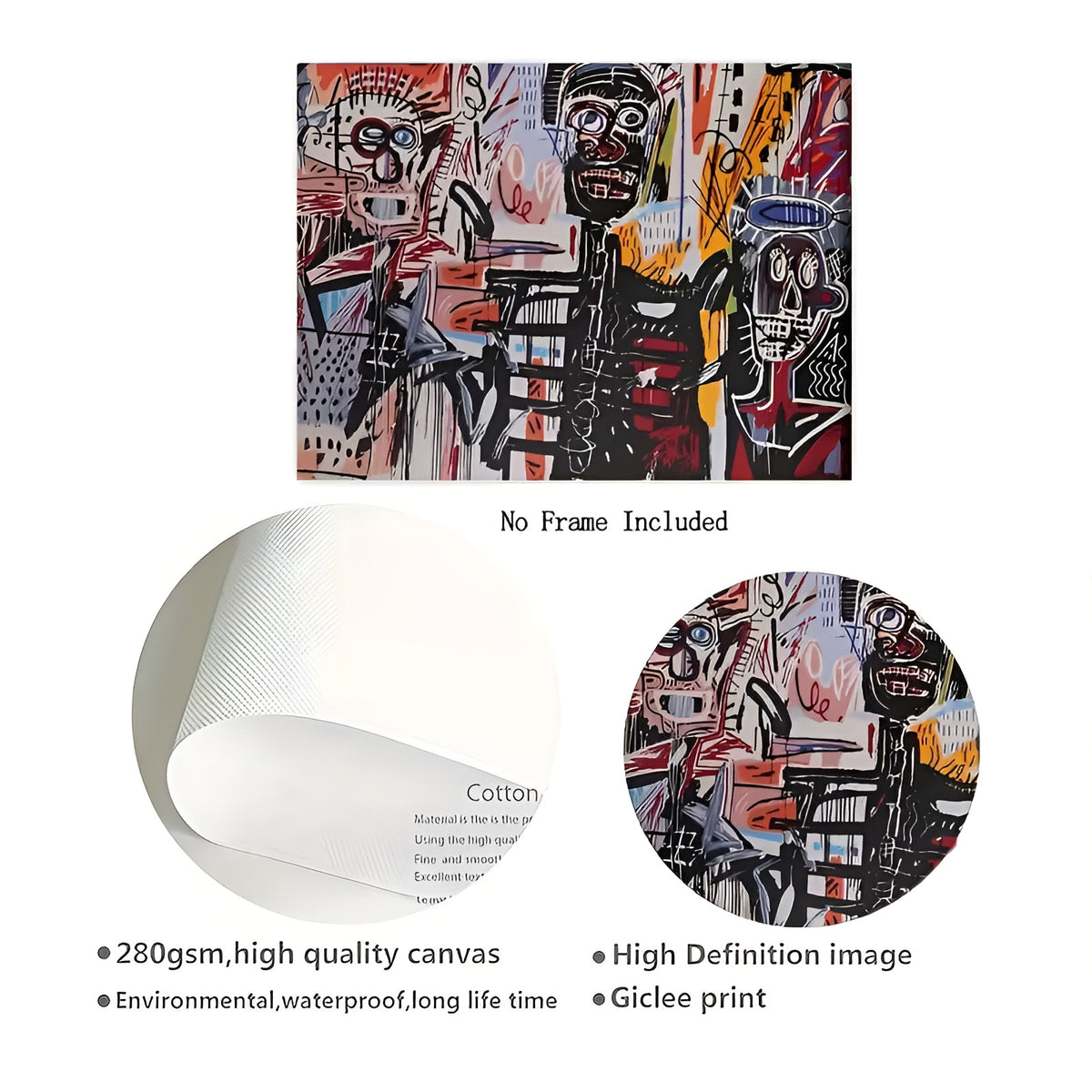 Colorful graffiti canvas print to enhance living room and bedroom walls