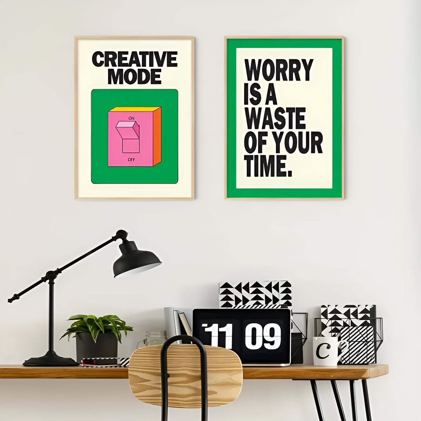 Green Creative Mode Funny Motivational Quote Poster Canvas Print