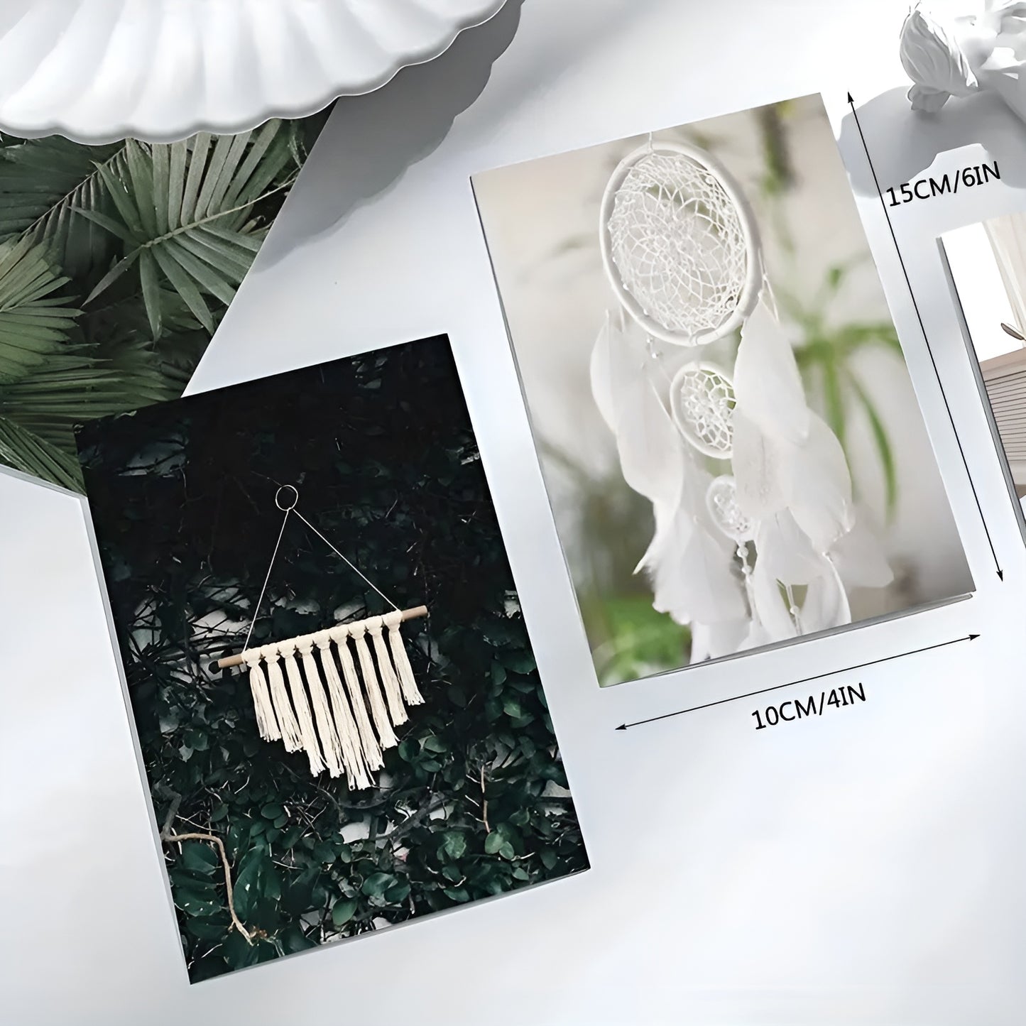 Greenery-themed wall collage with plants and leaves for teen girls' bedrooms