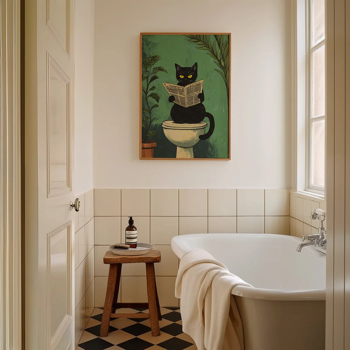 Humorous animal wall art for bathroom or toilet