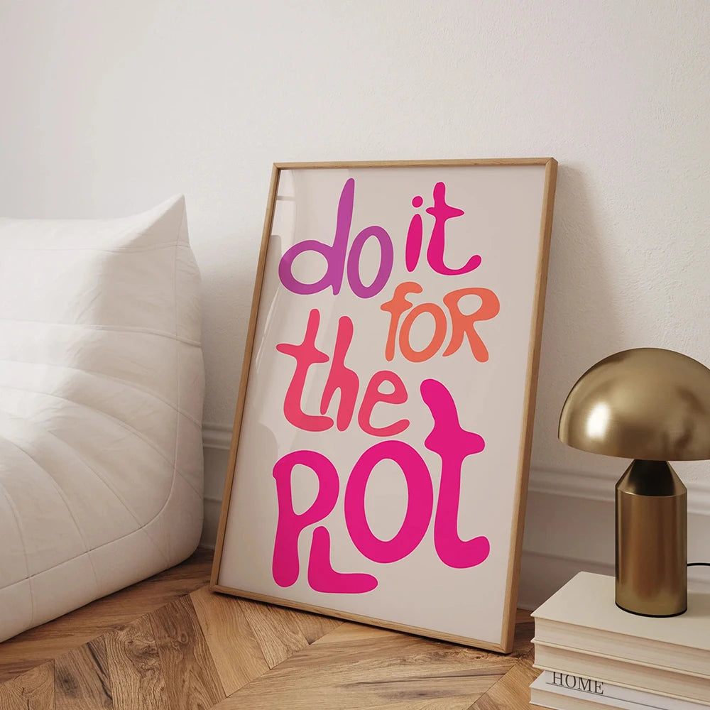 Minimalist typography wall art with motivational message