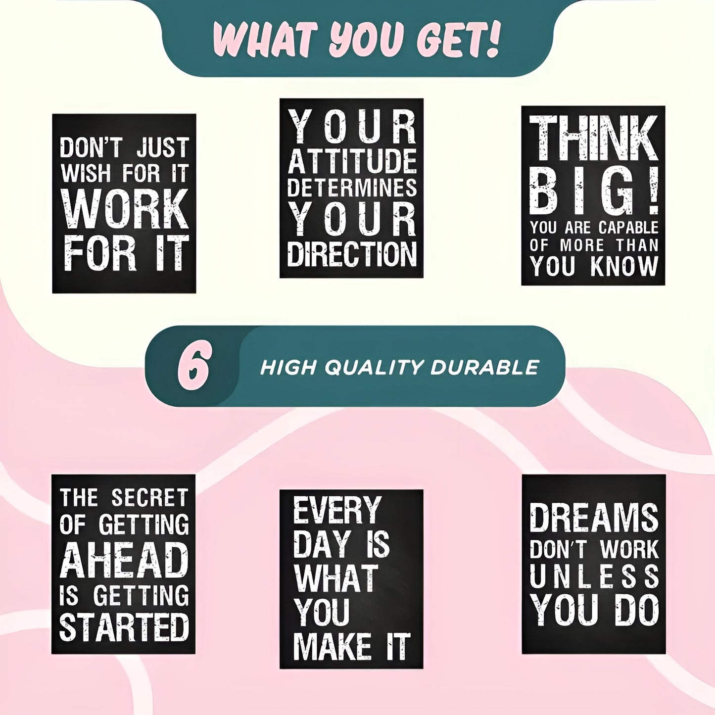 Encouraging and inspiring wall art prints for office, gym, and home spaces