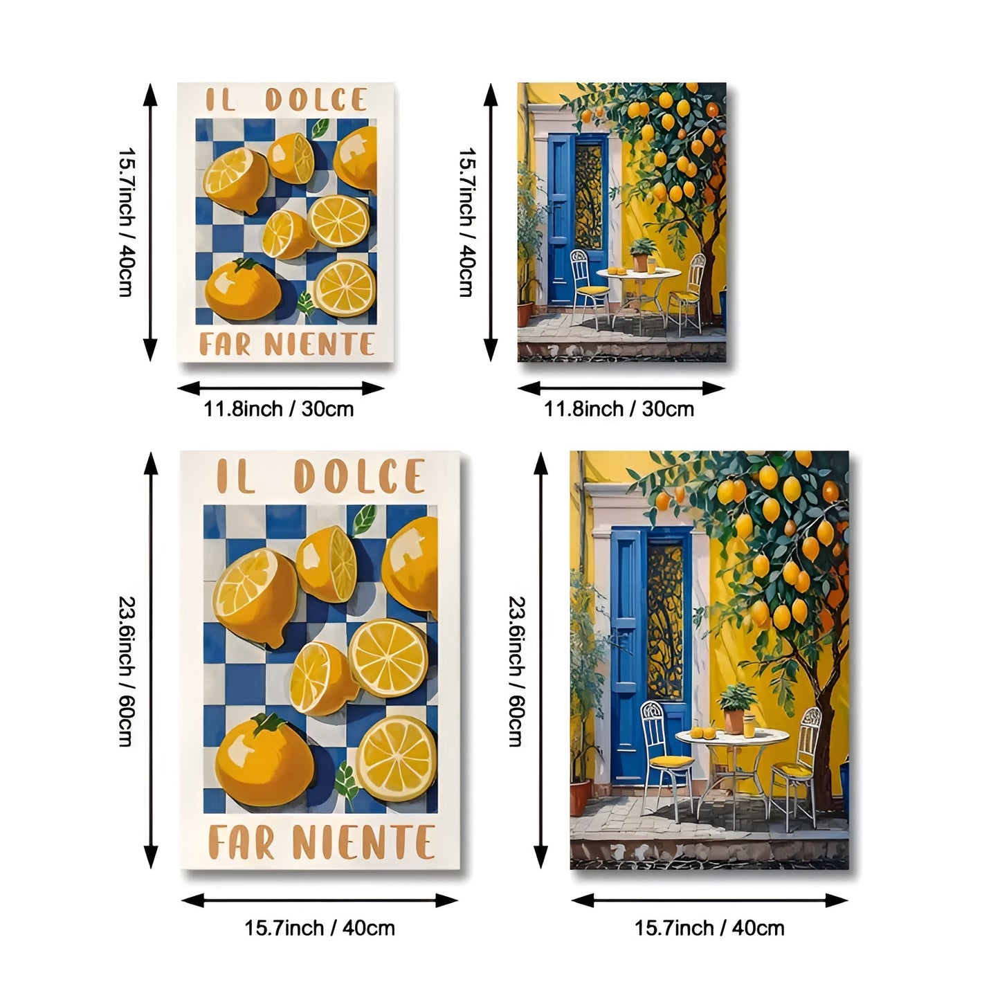 Serene Italian Landscape with Lemon Tree Wall Art, Ideal for Bedroom or Living Room