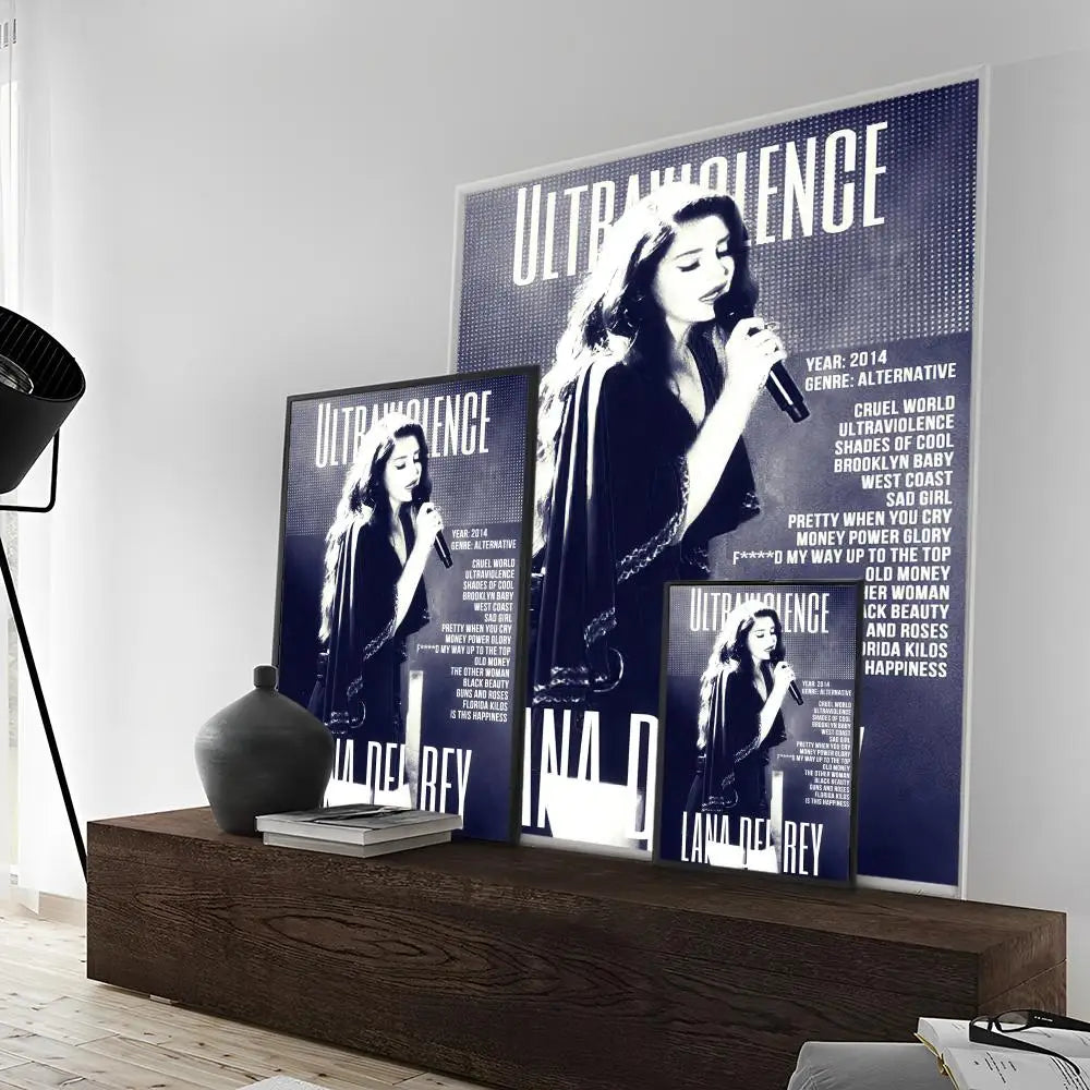 Lana Del Rey Lust for Life poster with retro anime art design