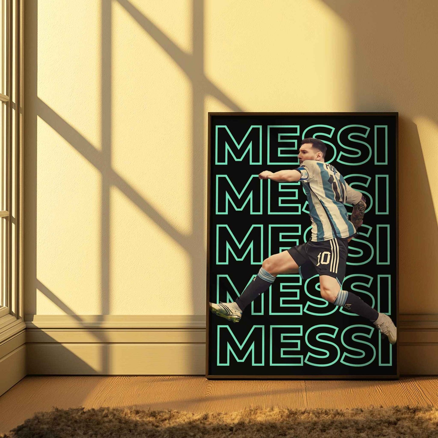 Trendy football poster Lionel Messi sports artwork
