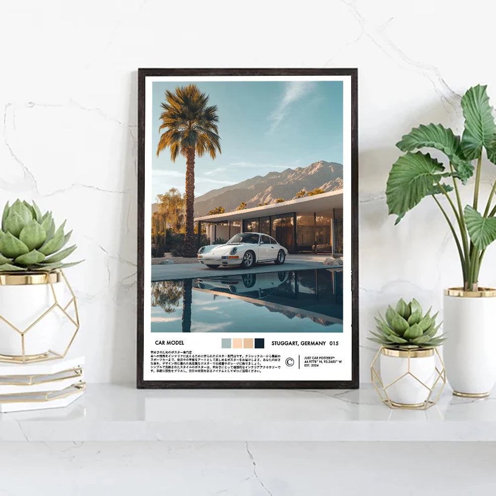 Luxury sports car poster for car enthusiasts and collectors